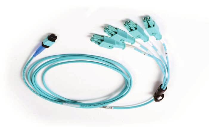 Base 8 MTP to LC BladePatch 4 X 10G Hybrid Equipment Cords Utilizing high quality Siemon RazorCore cable, Base 8 MTP to LC 4 X10G equipment cords offer a connectivity transition from one 8-fiber MTP