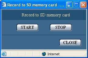 Record images on the SD memory card manually Images displayed on the "Live" page can be recorded on the SD memory card manually.