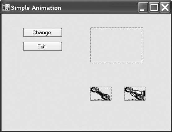 Creating Animation Each of the graphics is placed into the