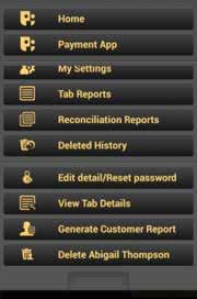 Generating customer reports To create a report of a customer s tab activity and balance. Customer reports 1. From the Open Tab home screen, tap Tab Balance. 2.