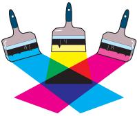In theory, pure cyan, magenta, and yellow pigments should combine to absorb all color and produce black.