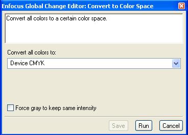 4. In this dialog box you can convert all the colors in the image/text to any of the following: Device gray Device RGB Device CMYK Separation. 5. 6. 7. 8.