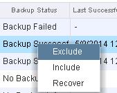 Monitoring backup status Events display 37 Table 3-3 Display options in the NetBackup Virtual Machines display for vsphere Web Client Option Description Click in a column header to list the column