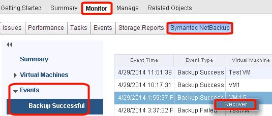 In Hosts and Clusters, click the Monitor tab.