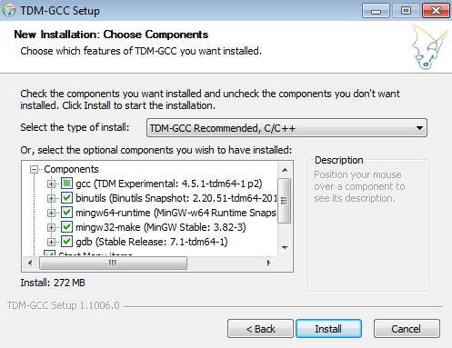 Figure 3: Step 3 Installing GCC Step 4: The default selection is