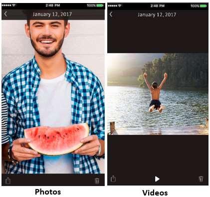 This app also has the ability to backup Live photos The user can swipe left or right to browse through the gallery Supported file