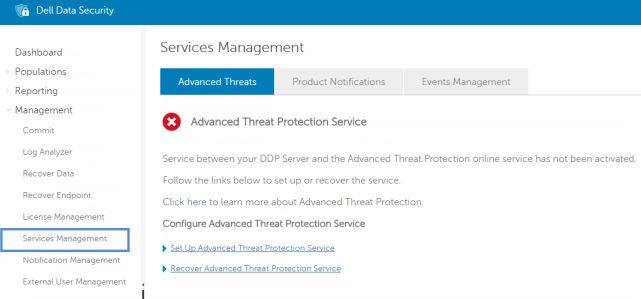 10 Provision a Tenant for Advanced Threat Prevention If your organization is using Advanced Threat Prevention, a tenant must be provisioned in the Dell Server before Advanced Threat Prevention