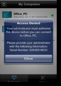 To authorize an ios or Android device 1.