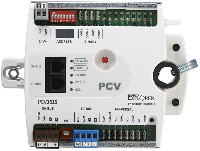 The F-PCV66 controller is shipped with an actuator but without a differential pressure transducer (DPT), making the controller well suited for commercial zoning applications or for pressure-dependent