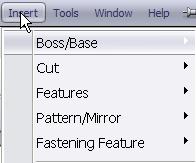 Click the down-arrow next to the tool button to expand and display the fly-out menu with additional functions. Menu Bar menu Click SolidWorks to display the default Menu Bar menu as illustrated.