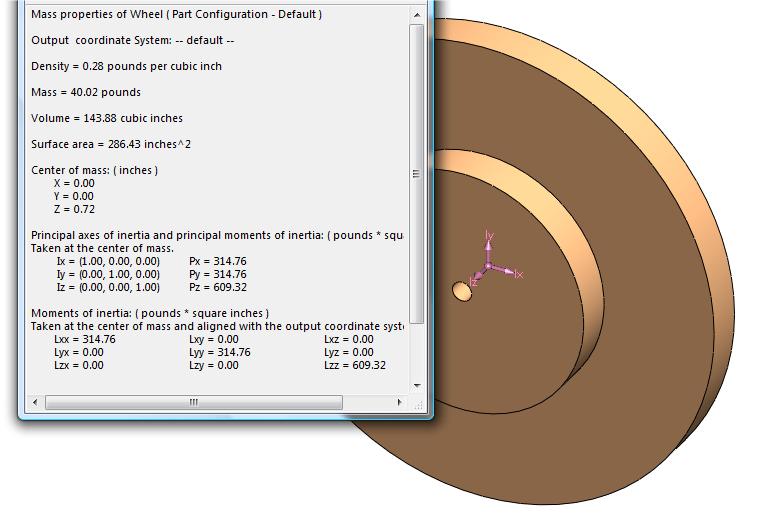 Introduction to Solid Modeling Using SolidWorks 2008 COSMOSMotion Tutorial Page 3 Since the wheel is symmetric about the axis of rotation, it will be difficult to