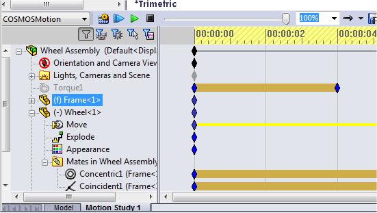 Place the cursor on the line corresponding to the applied torque (Torque) at the 4-second mark. Rightclick and select Off. A new key will be placed at that location.