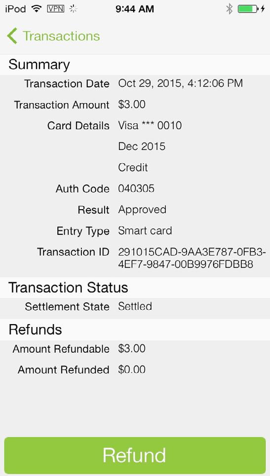 How do I refund/void a transaction? 1. Click on the Menu button and select Transactions from the menu options. 2.