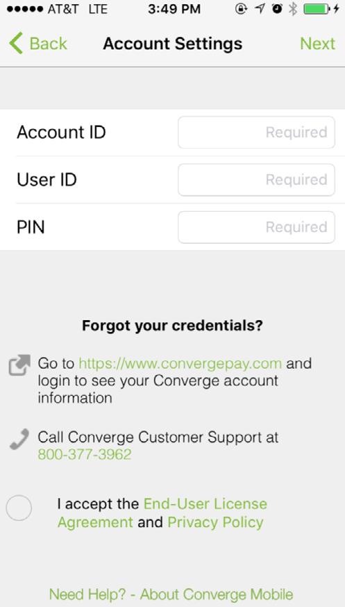 Enter your Account ID, User ID, and PIN to log in.