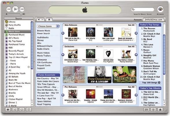 The Music Store at a Glance Navigate within the store (see below). Each genre has its own area of the store; choose a genre to display its area.