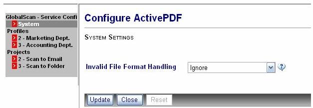 Configure ActivePDF Service Important: Using this service requires installation of associated software components. See GlobalScan v3.