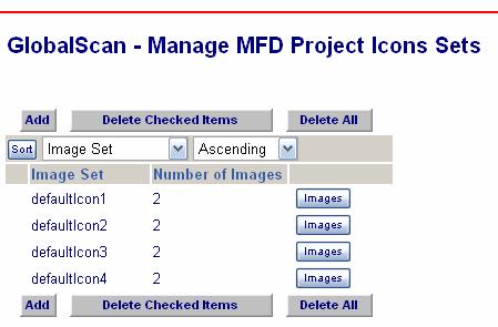 C. Manage MFD Project Icons MFDs that support the WVGA/SVGA touch screen have the ability to display up to four icons (bitmap images) on the touch screen (as shown below).