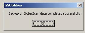 Display reads: The message shown at right applies to GlobalScan Servers that are running the optional