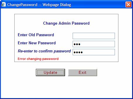 13. Proxy Password: Enter the password for access to the proxy server (maximum of 20 characters). 14. Change Admin Password: To change the admin password, click the [Change Admin Password] button.