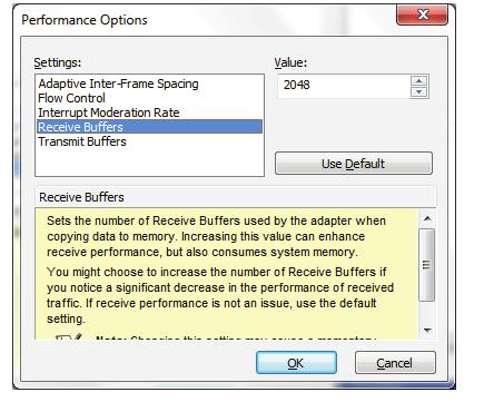 The Interrupt Moderation Rate parameter is used to manage the rate of CPU interrupts.