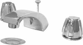 P0 Lavatory Fitting, " With Pop-Up P0 Specification: Commercial grade " lavatory supply fitting complete with pop-up waste, "H" and "C" indexed -rib metal handles, Dial-ese cartridges,.0 GPM (.