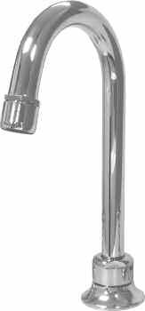 P0 Gooseneck Spout, Deck Mount P0 Specification: Commercial grade deck mount gooseneck spout includes a resilient polished chrome plated finish,.0 GPM (.