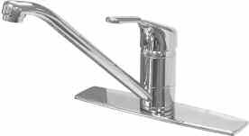 S0 Solitaire Sink Fitting S0 Specification: Commercial grade cast brass single lever sink fitting with high rise swing spout, " (0 mm) cover plate,.0 gpm (.