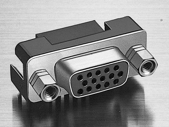 D SUBMINIATURE CONNECTOR Right angle through-hole socket K SERIES RIGT ANGE TROUG-OE SOCKET 01 (with hexagonal lock screw blocks) (without lock screw blocks, but