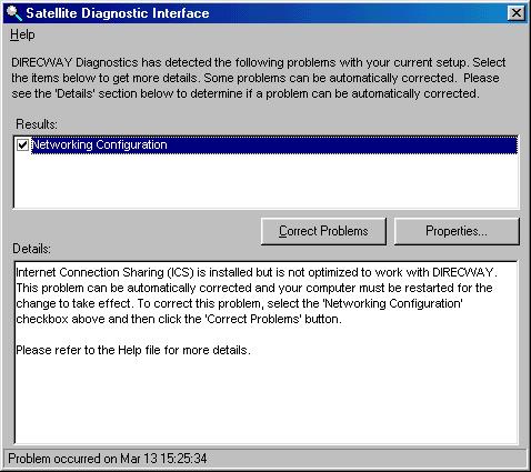 8. When the host computer has finished restarting and if you have successfully installed ICS, DIRECWAY will display a Satellite Diagnostic Interface Window as shown in Figure 15.