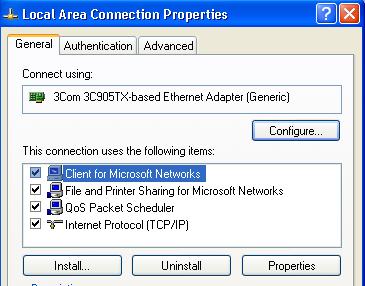 3. Right-click on the Local Area Connection icon that corresponds with the Network adapter that connects the computer to the network and select properties 4.