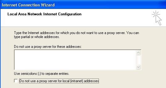 Figure 55: Entering the proxy server IP address for IE 8.
