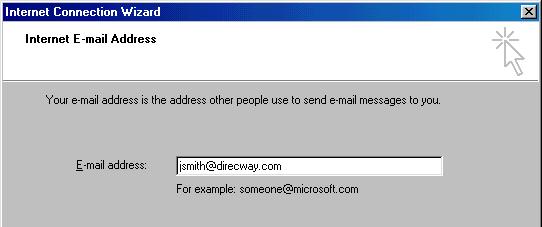 12. Enter your e-mail address in the space provided and click Next.