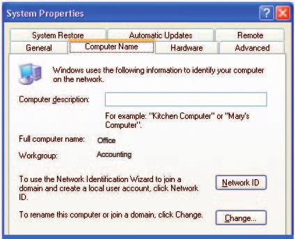 Networking Basics (continued) Naming your Computer To name your computer In Windows XP, please follow