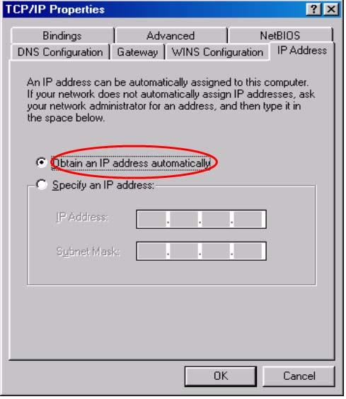 Using DHCP If you want to use DHCP, please select Obtain an IP Address Automatically, which