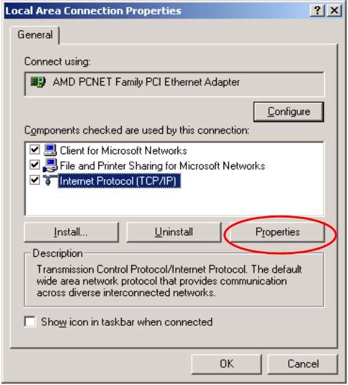 Appendix Windows TCP/IP Setup Check the TCP/IP Setup of Windows 2000 (continued)