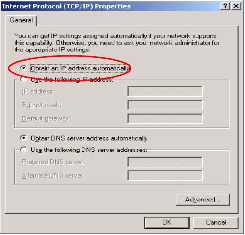 Using DHCP If you want to use DHCP, please select Obtain an IP Address