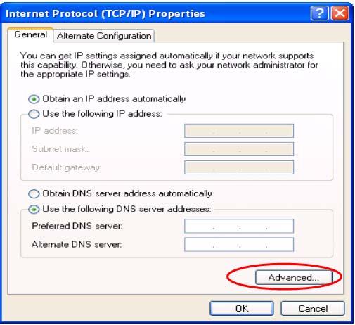 Appendix Windows TCP/IP Setup Check the TCP/IP Setup of Windows XP (continued) If you want to use DHCP,