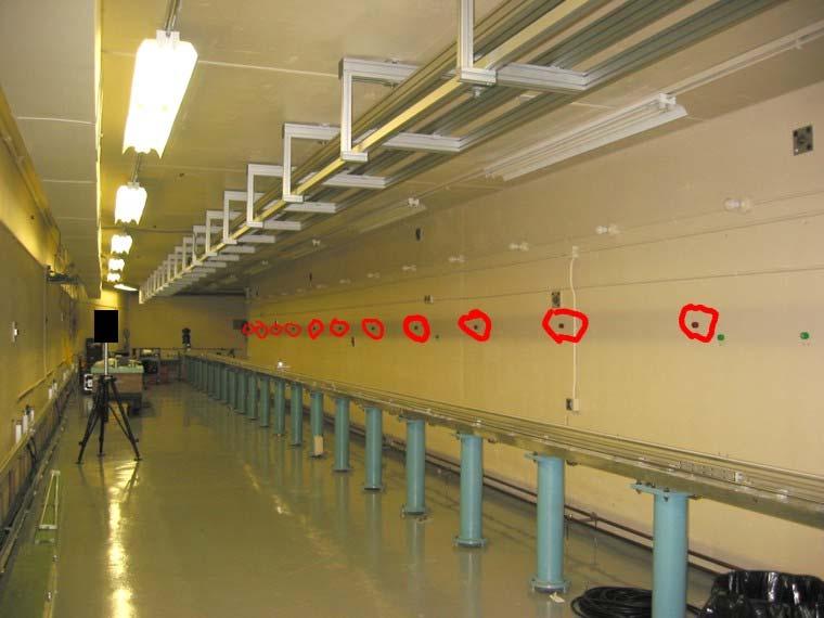 3.2.3). From this position all targets are to be measured in one scan. 3.2.4 Vertical Angle test Seven sphere mounts have been mounted to the wall about equally spaced along a vertical line.