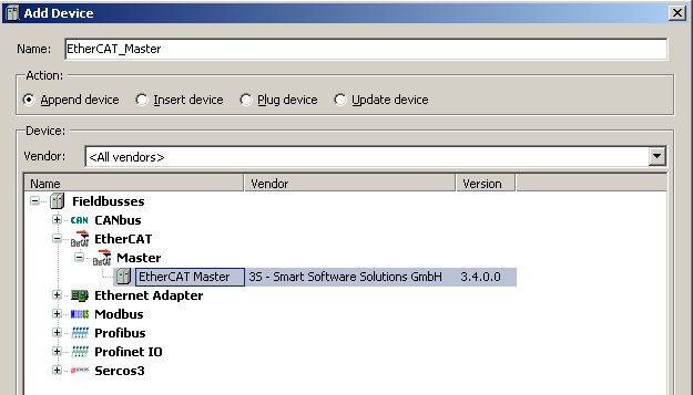 mouse button click on Device(CoDeSys SP Win V3) Select Add
