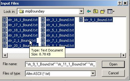 Task 5. Merge Boundary Files It is convenient to convert boundary files for strips in a survey area into an ArcView shape file for display purposes.