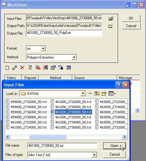 1. Select Polygon Extraction method, input file, output directory and file 2.