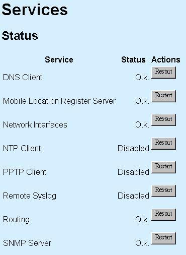 3.8.3 Services Services page will display the