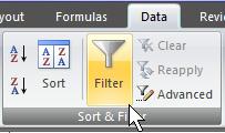 Managing Lists of Data 1 Filter a Data List The Filter feature enables you to view only those records that match your criteria. This is especially handy when you have a large number of records.