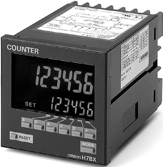 Multifunction Counter H7BX DIN 72 72 mm Multifunction Counter with a Bright, Easy-to-view, Negative Transmissive LCD. Highly visible display with backlit transmissive LCD.