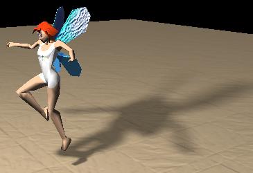 Figure 14: Soft shadow rendering of a fairy using (left to right) our algorithm, 256 samples on the area light source, and 1024 samples.