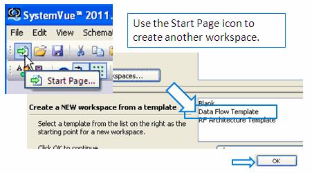 c. When you are ready to continue, click the Start Page icon at the top left of your SystemVue window. This will bring you back to the Getting Started dialog also called the Start Page.