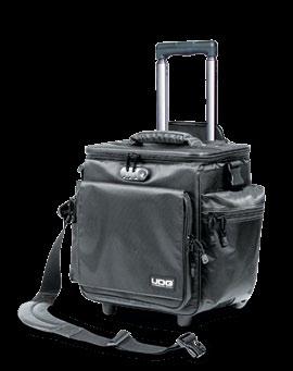 Water resistant Nylon 420D Foam padded main compartment holds 60 LP s Retractable handle with 3 stage internal trolley