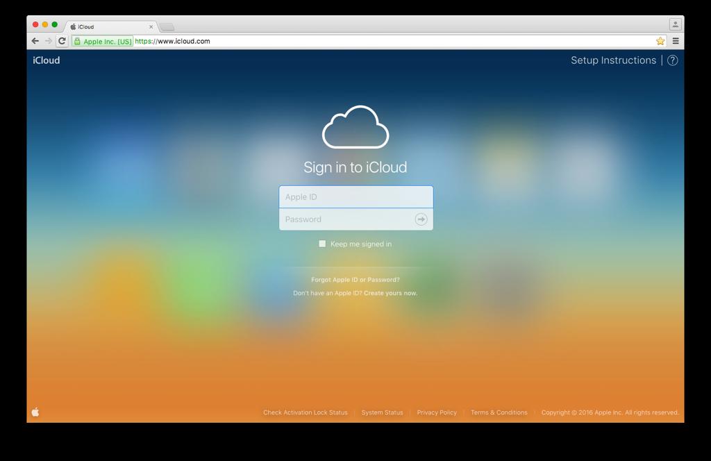 Sign into icloud.