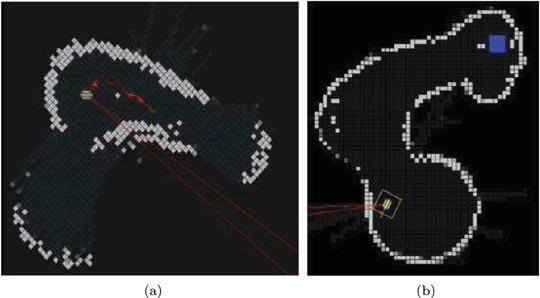 408 Journal of Field Robotics 2010 Figure 10. Example of a map created from implementing FastSLAM while in motion (a) and using static sonar scans (b). Each cell is 0.20 0.