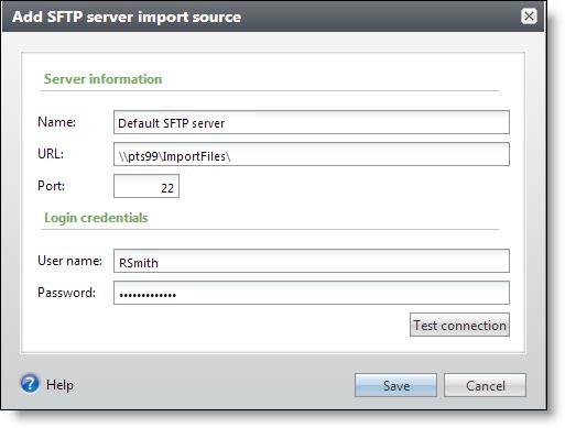 chapter 4: IM POR T Configure Import Sources Before you can create import processes, the system administrator must configure the import source locations where import files are stored on Secured FTP